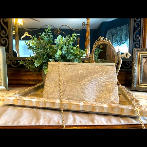Gold clutch/shoulder bag - Picture 1 of 2